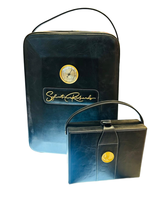 Entrepreneur's Humidor (W/ Matching Box & Pouch) BLACK "HOLIDAY SALE"