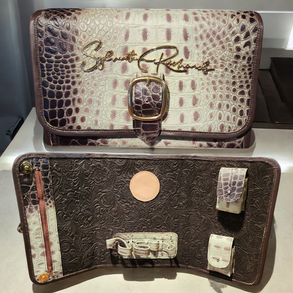 Brown & Pearl White Gator Cigar Fold (Sold)