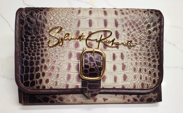 Brown & Pearl White Gator Cigar Fold (Sold)