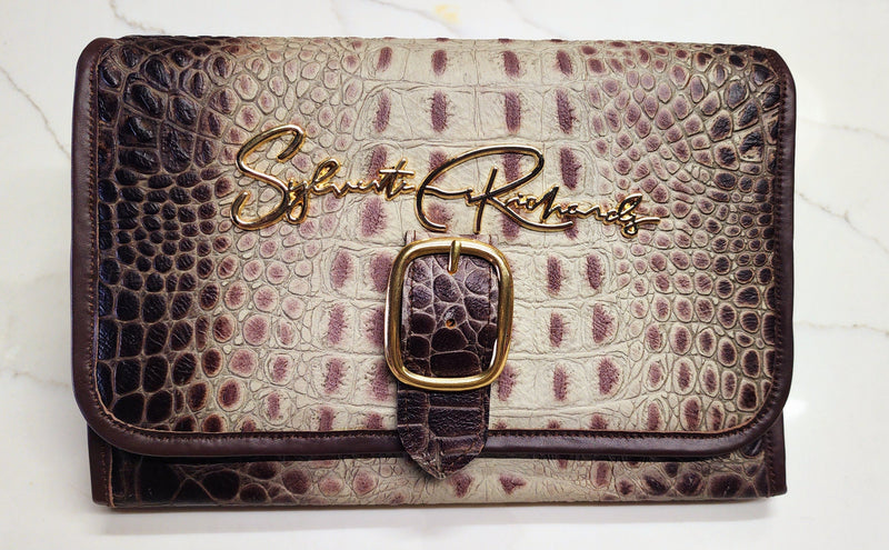 Brown & Pearl White Gator Cigar Fold (Sold)